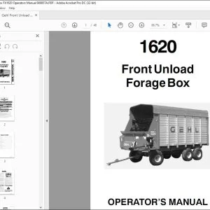 Gehl Front Unload Forage Box FX1620 Operators Manual 909857A - PDF DOWNLOAD