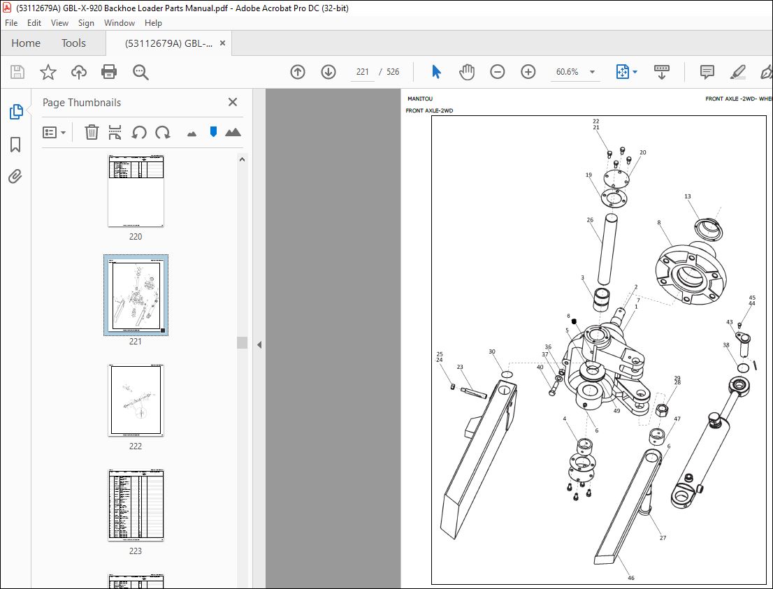 Gehl GBL-X-920 Backhoe Loader Parts Manual 53112679A - PDF DOWNLOAD ...