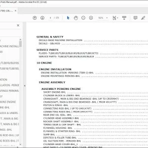 Gehl GBL-X-920 Backhoe Loader Parts Manual 53112679B - PDF DOWNLOAD