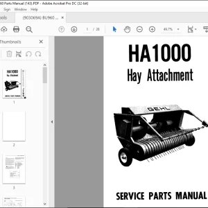 Gehl HA 1000 Hay Attachment Service Parts Manual(902496)  - PDF DOWNLOAD