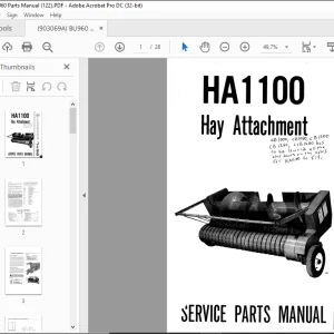 Gehl HA 1100 Hay Attachment Service Parts Manual(903661)  - PDF DOWNLOAD