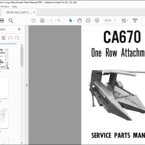 Gehl CA670  Hay Attachment Parts Manual(902618A) - PDF DOWNLOAD