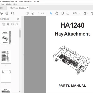 Gehl HA1240 Hay Attachment Parts Manual(908142)  - PDF DOWNLOAD