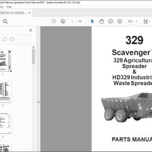 Gehl HD329, MS329, V-Tank Manure Spreaders Parts Manual (907501A) - PDF DOWNLOAD