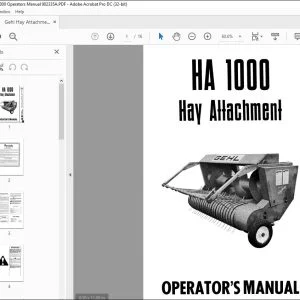 Gehl Hay Attachment HA1000 Operators Manual 902335A - PDF DOWNLOAD