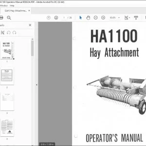 Gehl Hay Attachment HA1100 Operators Manual 903623A - PDF DOWNLOAD