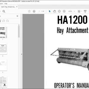 Gehl Hay Attachment HA1200 Operators Manual 903040A - PDF DOWNLOAD