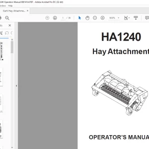 Gehl Hay Attachment HA1240 Operators Manual 908141A - PDF DOWNLOAD