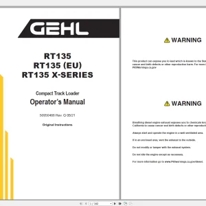 Gehl Heavy Equipment Backhoe Loader & Compact Track Loader 2022 Operators Manual COMPLETE SET - PDF DOWNLOAD