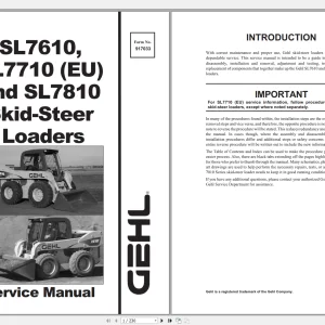 Gehl Heavy Equipment Skid Steer Loader 2022 Service Manual COMPLETE SET - PDF DOWNLOAD