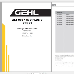 Gehl Heavy Equipment Telehandler 2022 Service Manual - PDF DOWNLOAD