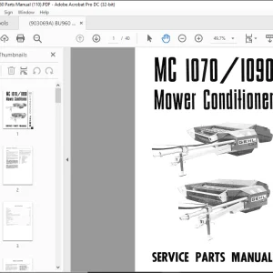 Gehl MC1070 1090 Mower Conditioner Service Parts Manual(902579)  - PDF DOWNLOAD