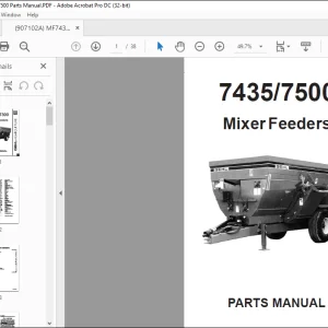 Gehl MF7435, MF7500 Mixer Feeders Parts Manual(907102) - PDF DOWNLOAD