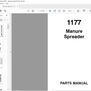Gehl Manure Spreader 1177 Parts Manual(907541) -  PDF DOWNLOAD