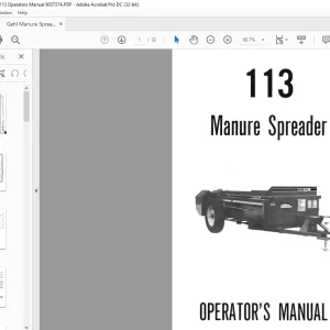 Gehl Manure Spreader MS113 Operators Manual 903737A - PDF DOWNLOAD