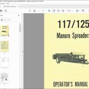 Gehl Manure Spreader MS117, MS125 Operators Manual 903696A - PDF DOWNLOAD