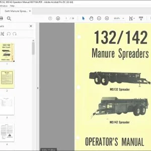 Gehl Manure Spreader MS132, MS142 Operators Manual 903718A - PDF DOWNLOAD