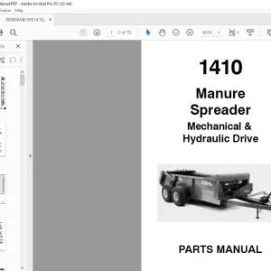 Gehl Manure Spreaders Mechanical & Hydraulic Drive 1410 Parts Manual(908045B) - PDF DOWNLOAD
