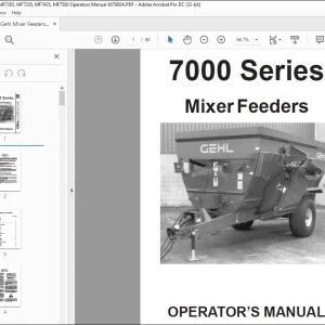 Gehl Mixer Feeders 7000 Series MF7210, MF7285, MF7335, MF7435, MF7500 Operators Manual 907060A - PDF DOWNLOAD