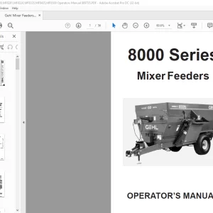 Gehl Mixer Feeders 8000 Series MF8280 MF8285 MF8330 MF8335 MF8435 MF8500 Operator's Manual 909735 - PDF DOWNLOAD