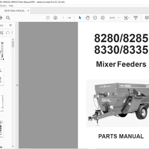 Gehl Mixer Feeders MF8280 8285 8330 8335 Parts Manual(909748) - PDF DOWNLOAD