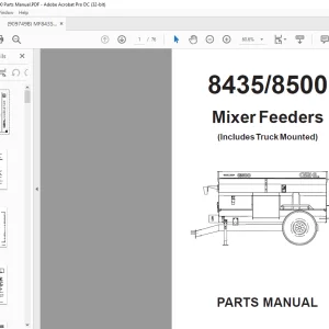 Gehl Mixer Feeders MF8435 MF8500 Parts Manual(909749) - PDF DOWNLOAD