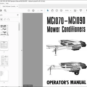 Gehl Mower Conditioner MC1070, MC1090 Operators Manual 902359A - PDF DOWNLOAD