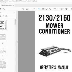 Gehl Mower Conditioner MC2130, MC2160 Operators Manual 903216A - PDF DOWNLOAD