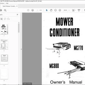 Gehl Mower Conditioner MC770, MC880 Owner's Manual 901825A - PDF DOWNLOAD