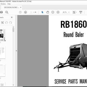 Gehl RB 1860 Round Baler Service Parts Manual(903416)  - PDF DOWNLOAD