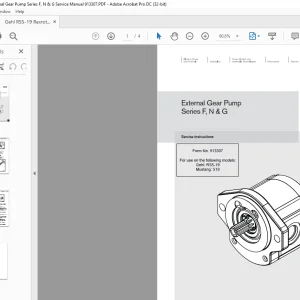 Gehl RS5-19 Rexroth External Gear Pump Series F, N & G Service Manual 913307 - PDF DOWNLOAD