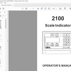 Gehl Scale Indicator 2100 Operators Manual 907560A - PDF DOWNLOAD