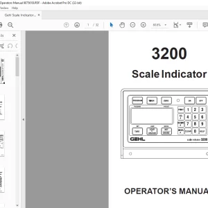 Gehl Scale Indicator 3200 Operators Manual 907561B - PDF DOWNLOAD