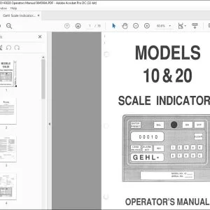Gehl Scale Indicators 10 & 20 43028 Operators Manual 904599A - PDF DOWNLOAD