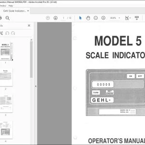 Gehl Scale Indicators 5 Operators Manual 904598A - PDF DOWNLOAD