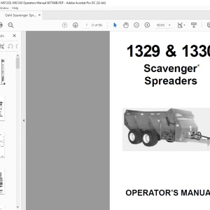 Gehl Scavenger Spreaders MS1329, MS1330 Operators Manual 907500B - PDF DOWNLOAD