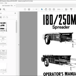 Gehl Spreader 180MS, 250MS Operators Manual 901920A - PDF DOWNLOAD