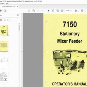 Gehl Stationary Mixer Feeder ST7150 Operators Manual 904999A - PDF DOWNLOAD