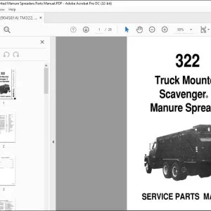 Gehl TM322, Truck Mounted Manure Spreaders Parts Manual (904581A) - PDF DOWNLOAD