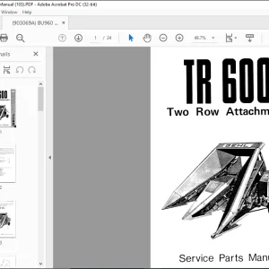 Gehl TR 600 Two Row Attachment Service Parts Manual(901576)  - PDF DOWNLOAD