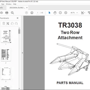 Gehl TR3038 Two Row Attachment Parts Manual(908014)  - PDF DOWNLOAD