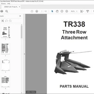 Gehl  Three Row-Crop Attachment, TR338 Parts Manual 908012A)- PDF DOWNLOAD