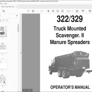Gehl Truck Mounted Scavenger Manure Spreaders TM322, TM329 Operators Manual 906081A - PDF DOWNLOAD