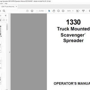Gehl Truck Mounted Scavenger Spreaders MS1330TM Operators Manual 907533B - PDF DOWNLOAD