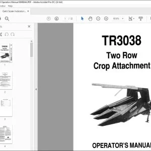 Gehl Two Row Crop Attachment TR3038 Operators Manual 904864A - PDF DOWNLOAD