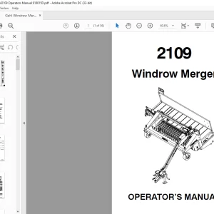Gehl Windrow Merger WM2109 Operators Manual 918015D  - PDF DOWNLOAD