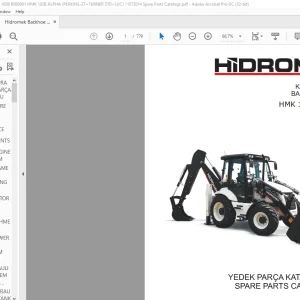 Hidromek Backhoe Loader HMK 102B - ALPHA Parts Catalog Manual SN B060001 EN_TR - PDF DOWNLOAD
