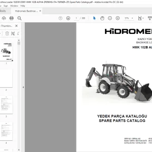 Hidromek Backhoe Loader HMK 102B ALPHA Spare Parts Catalog Manual SN B120001 EN_TR - PDF DOWNLOAD
