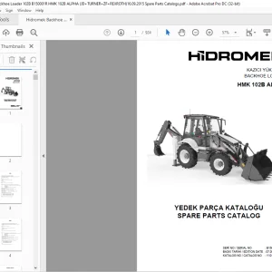 Hidromek Backhoe Loader HMK 102B ALPHA Spare Parts Catalog Manual SN B150001 EN_TR - PDF DOWNLOAD