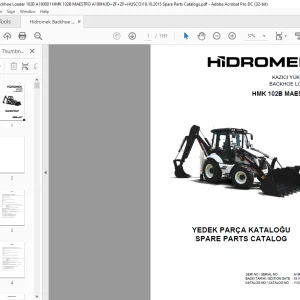Hidromek Backhoe Loader HMK 102B MAESTRO Spare Parts Catalog Manual SN A19001 EN_TR - PDF DOWNLOAD